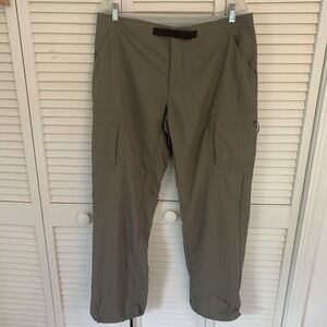 Mountain Hardwear Cargo Pants Womens 12 Tan 100% Nylon Belted Outdoor 32" Inseam